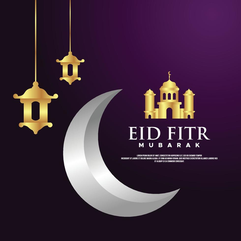 Eid Al Fitr Design Background For Greeting Moment vector