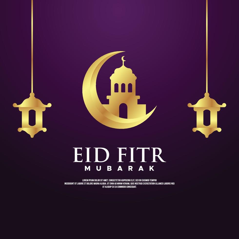 fondo de diseño de eid al fitr para el momento de saludo vector