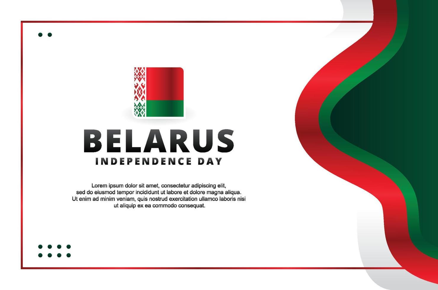 Belarus Independence Day Design Background For International Moment vector