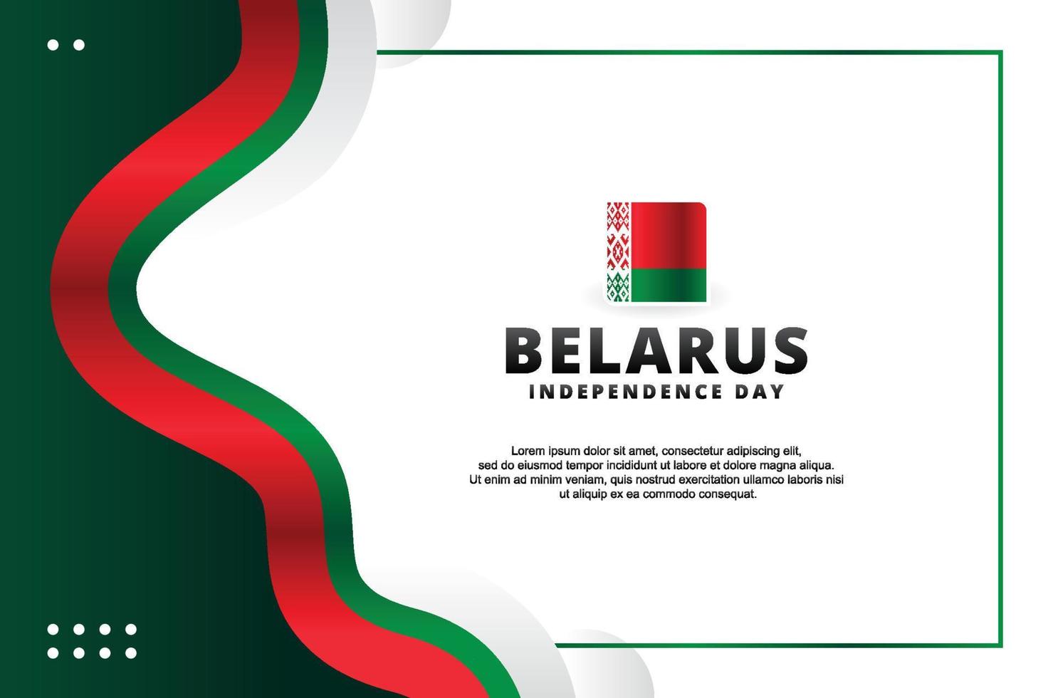 Belarus Independence Day Design Background For International Moment vector