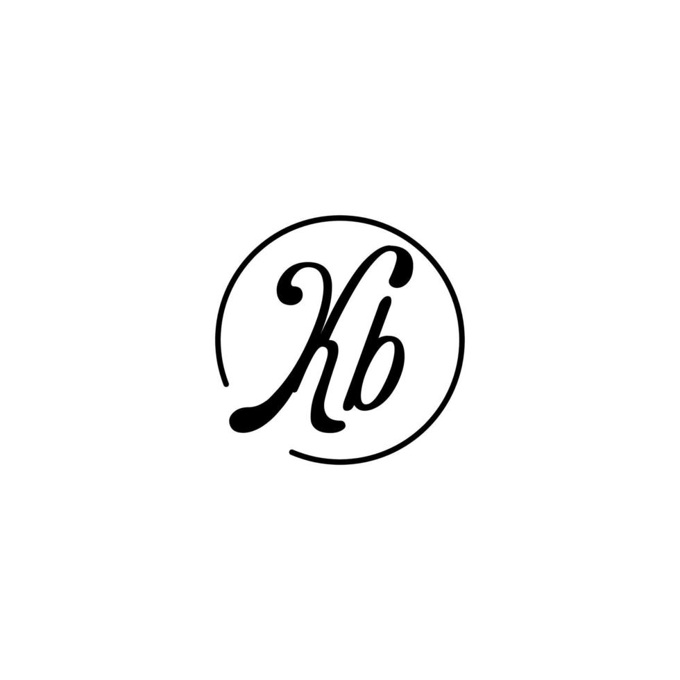 KB circle initial logo best for beauty and fashion in bold feminine concept vector
