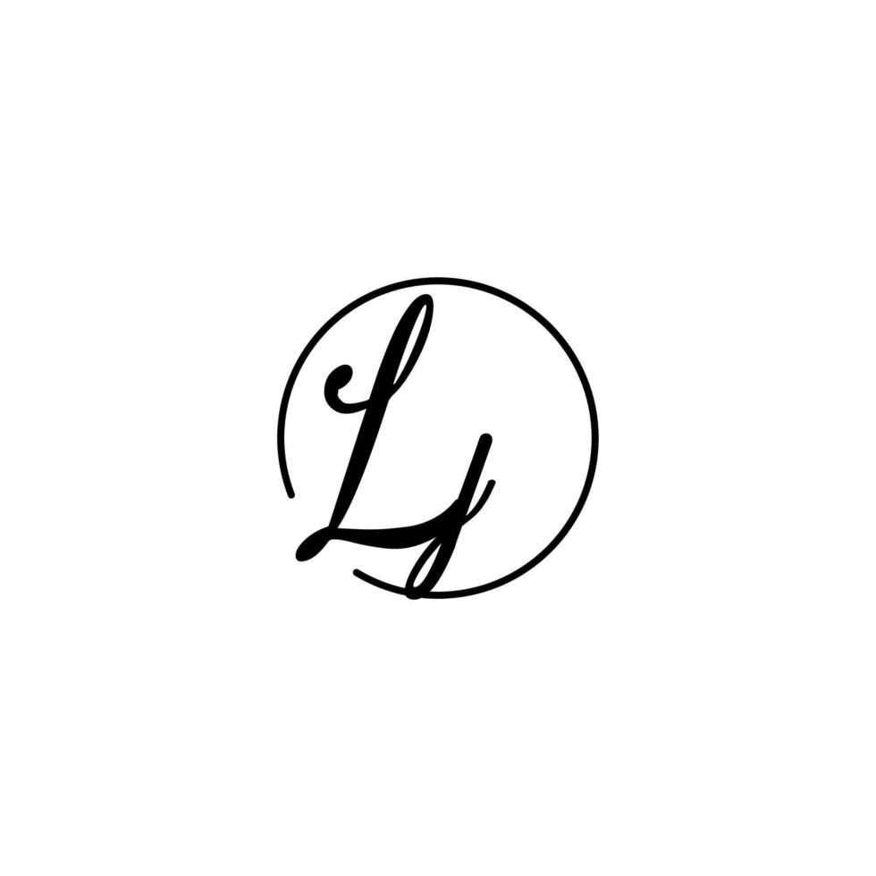 LJ circle initial logo best for beauty and fashion in bold feminine concept vector