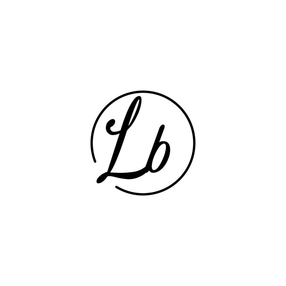 logotipo inicial del círculo lb mejor para la belleza y la moda en un concepto femenino audaz vector