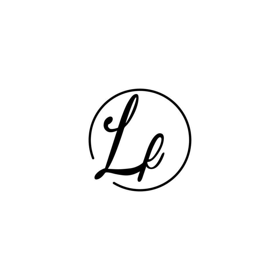 LF circle initial logo best for beauty and fashion in bold feminine concept vector