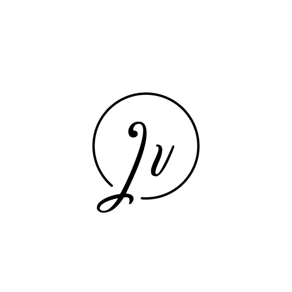 logotipo inicial del círculo jv mejor para la belleza y la moda en un concepto femenino audaz vector