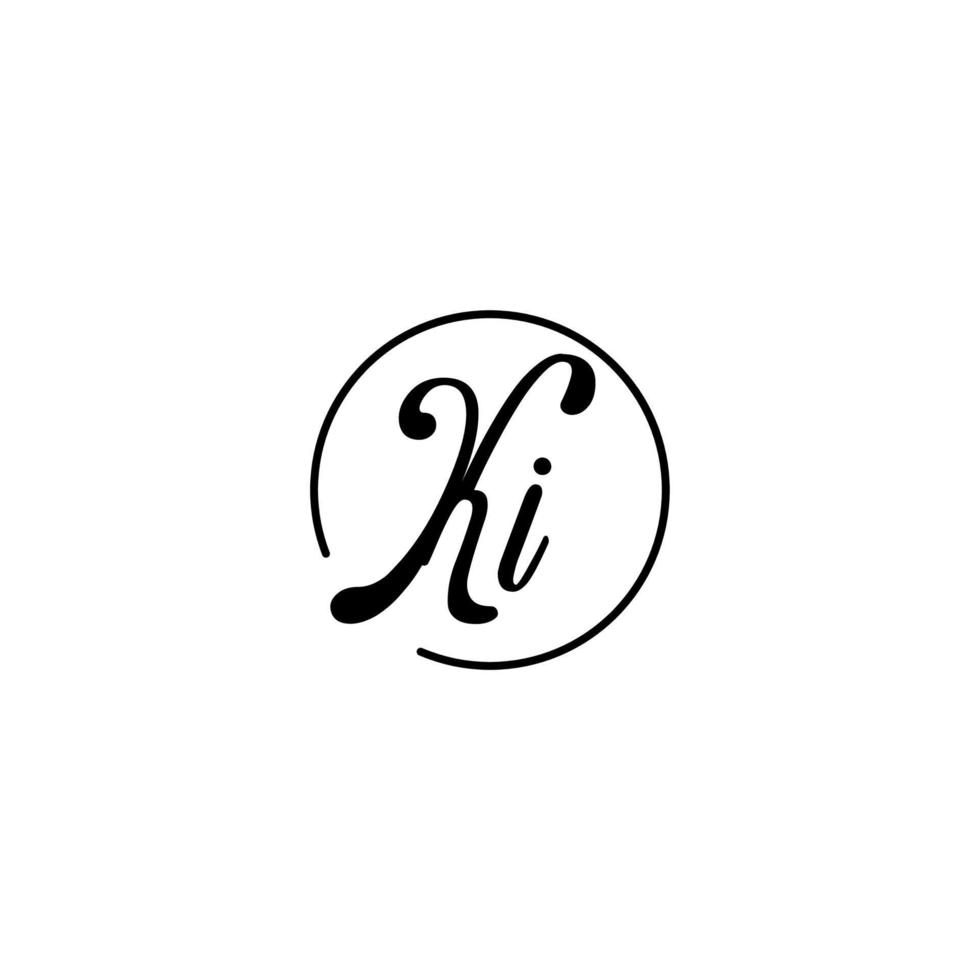 KI circle initial logo best for beauty and fashion in bold feminine concept vector