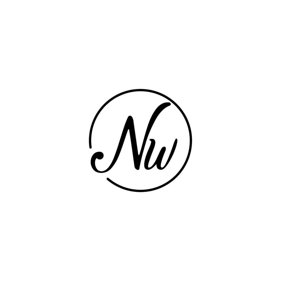 NW circle initial logo best for beauty and fashion in bold feminine concept vector