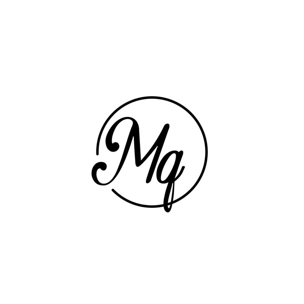 MQ circle initial logo best for beauty and fashion in bold feminine concept vector