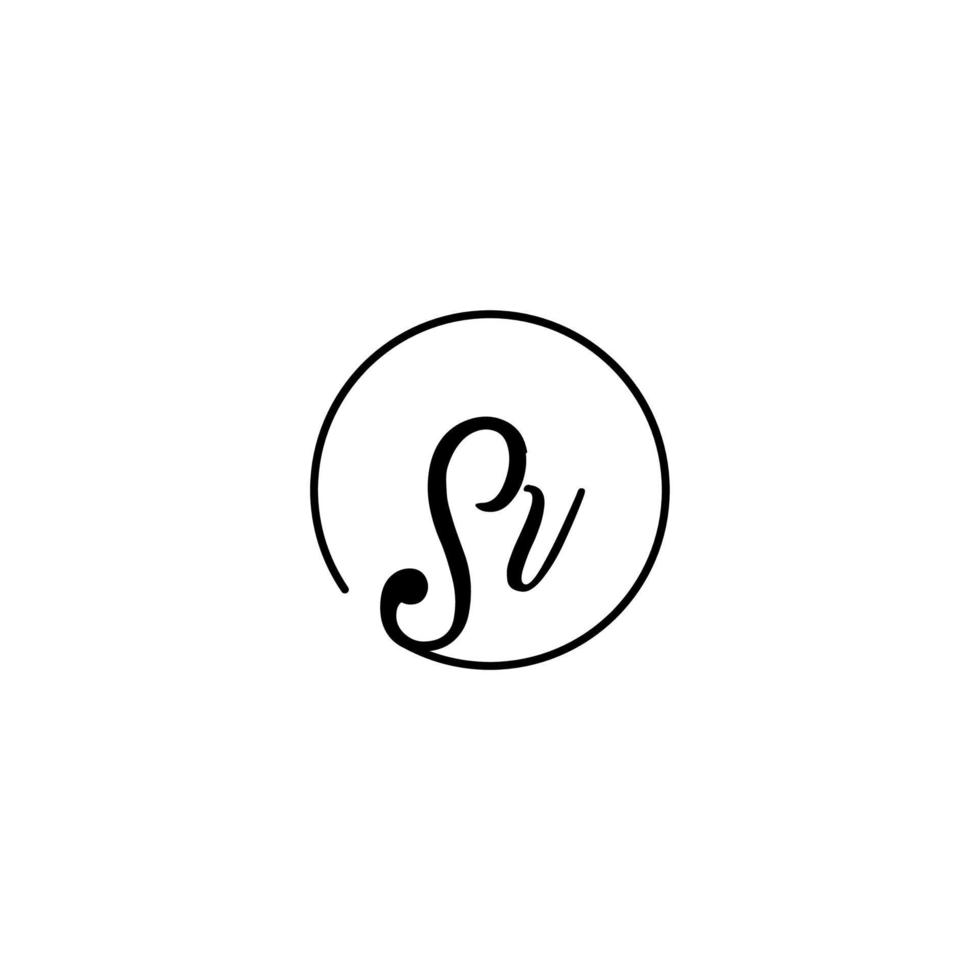 logotipo inicial del círculo sv mejor para la belleza y la moda en un concepto femenino audaz vector