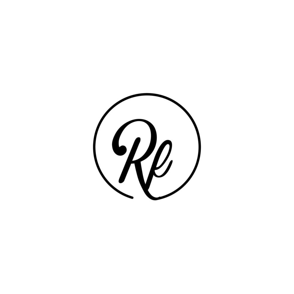 RF circle initial logo best for beauty and fashion in bold feminine concept vector