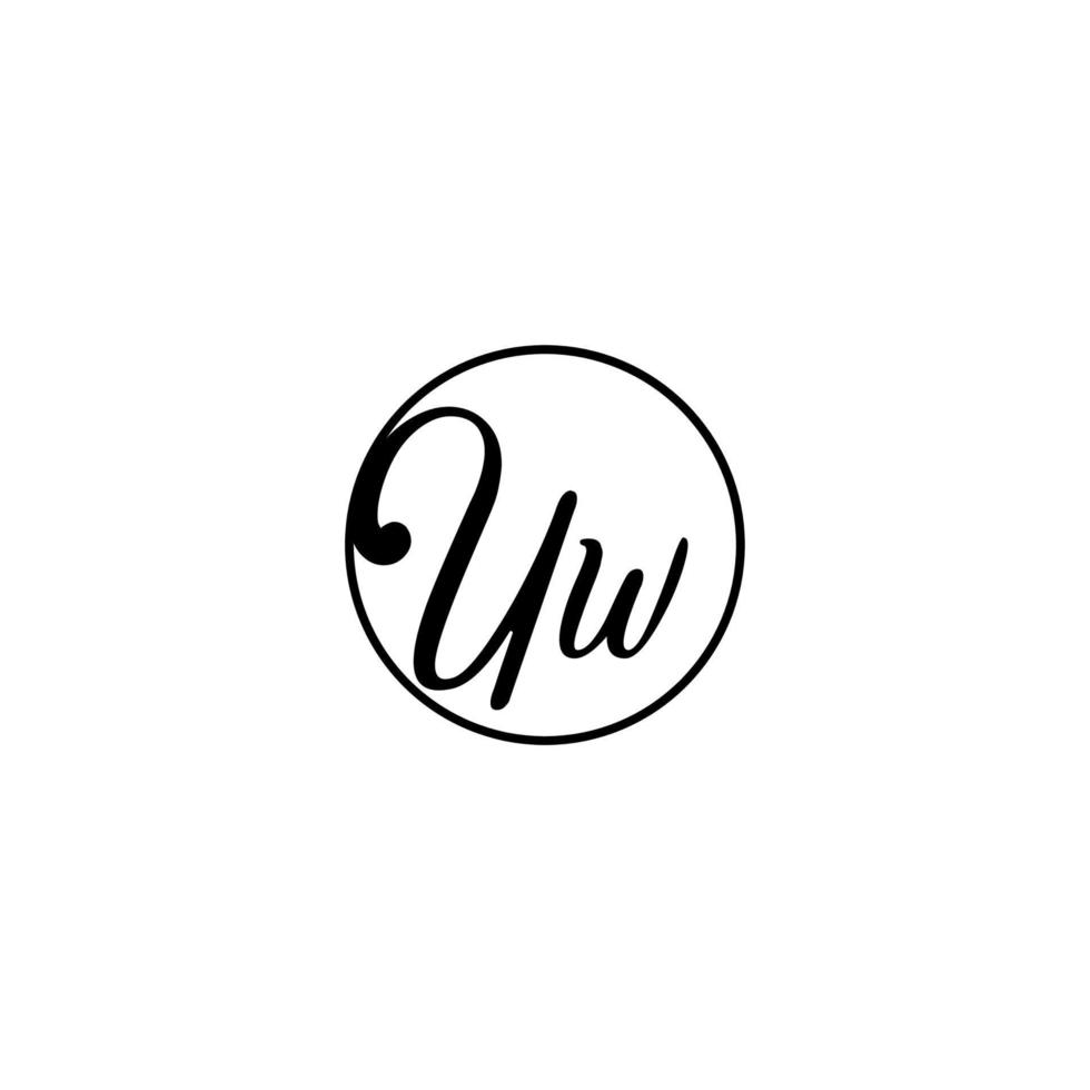 logotipo inicial del círculo uw mejor para la belleza y la moda en un concepto femenino audaz vector