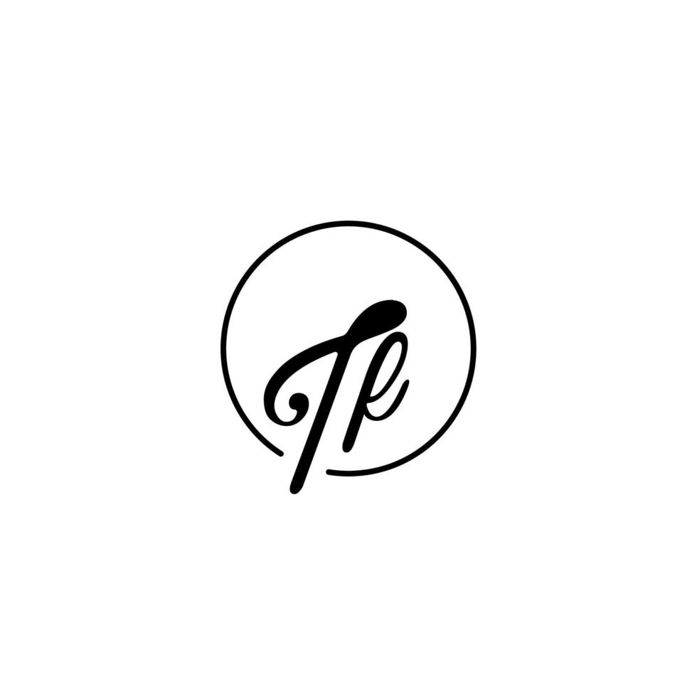 TF circle initial logo best for beauty and fashion in bold feminine concept vector