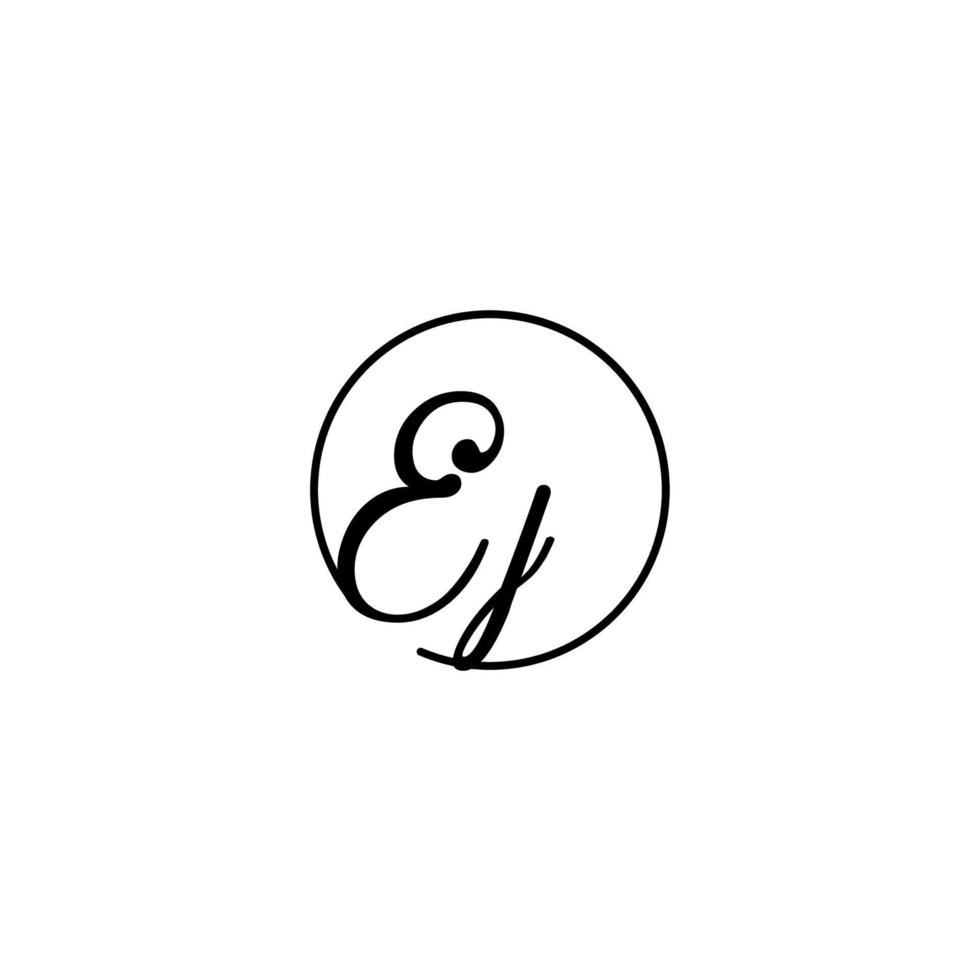 logotipo inicial del círculo ej mejor para la belleza y la moda en un concepto femenino audaz vector