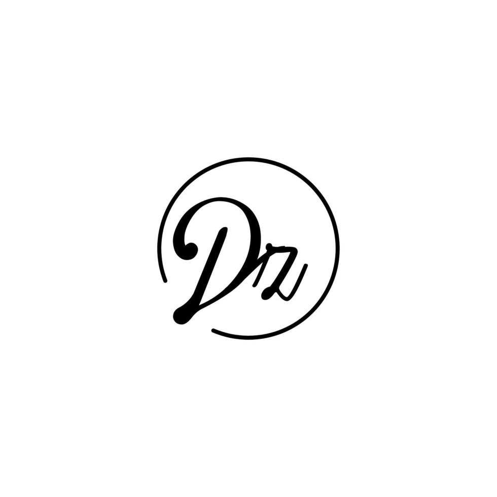 DZ circle initial logo best for beauty and fashion in bold feminine concept vector