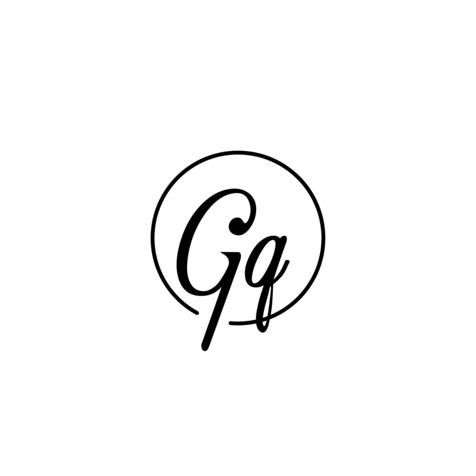 logotipo inicial del círculo gq mejor para la belleza y la moda en un concepto femenino audaz vector