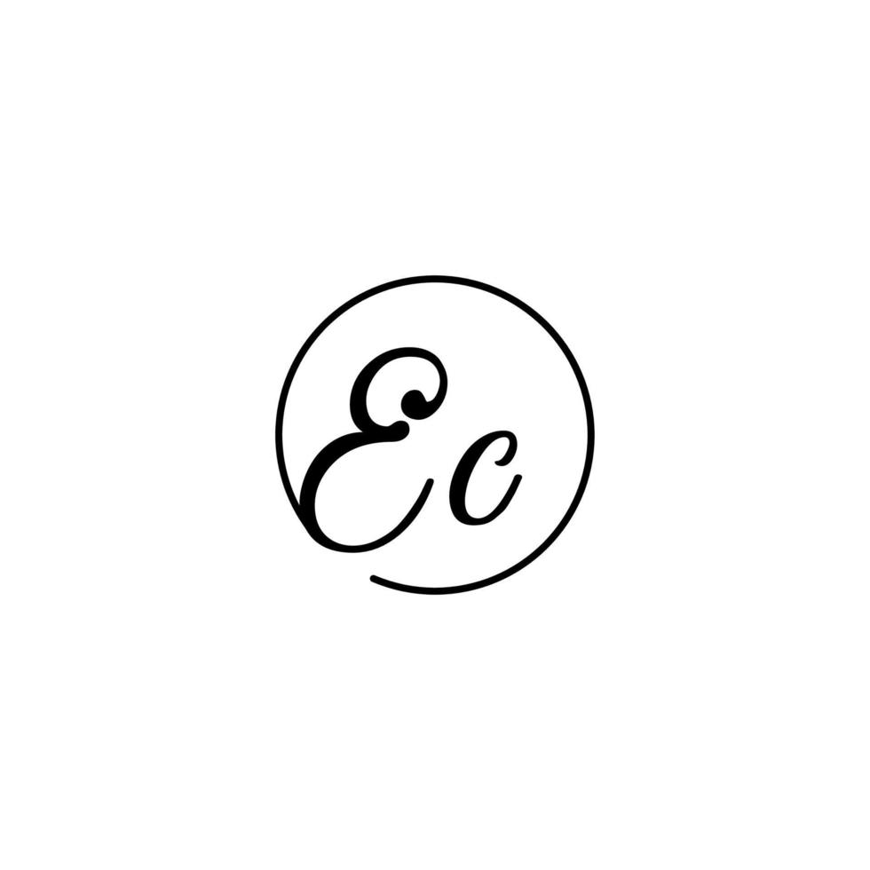 EC circle initial logo best for beauty and fashion in bold feminine concept vector