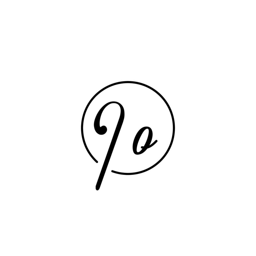 IO circle initial logo best for beauty and fashion in bold feminine concept vector