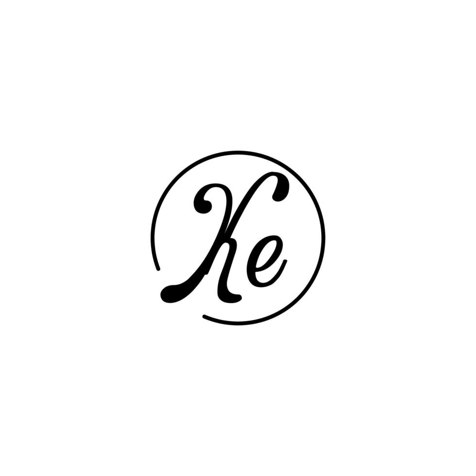 KE circle initial logo best for beauty and fashion in bold feminine concept vector