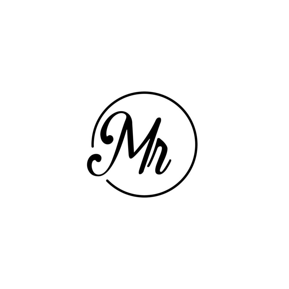 MR circle initial logo best for beauty and fashion in bold feminine concept vector