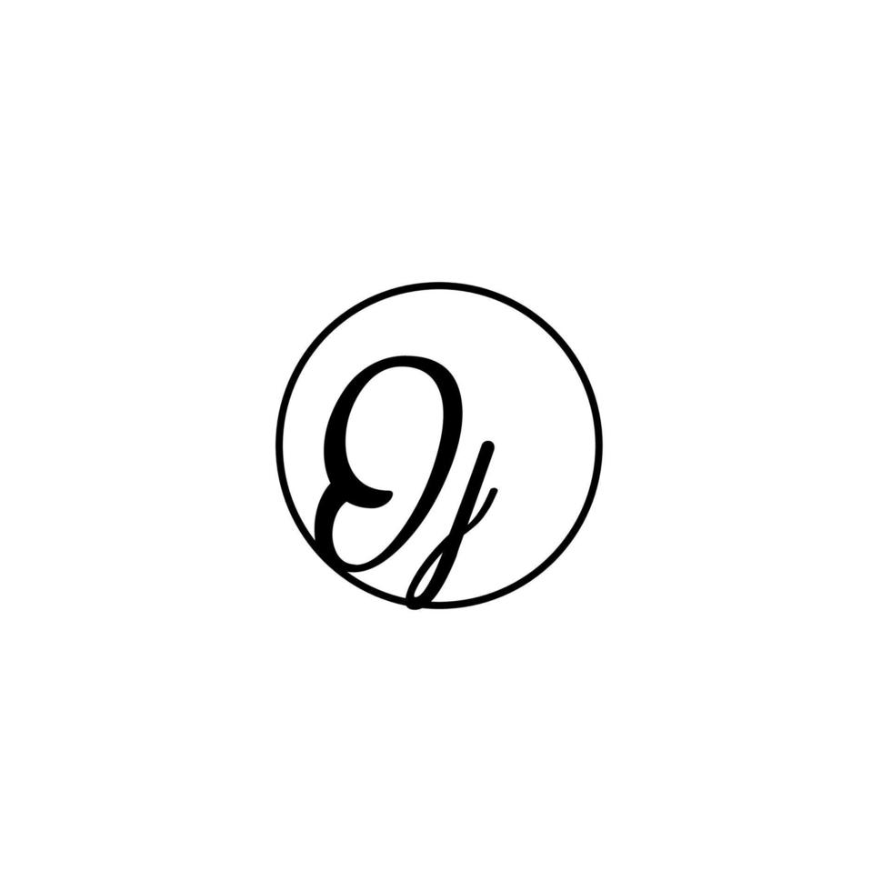 OJ circle initial logo best for beauty and fashion in bold feminine concept vector