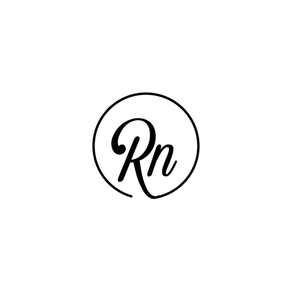 logotipo inicial del círculo rn mejor para la belleza y la moda en un concepto femenino audaz vector