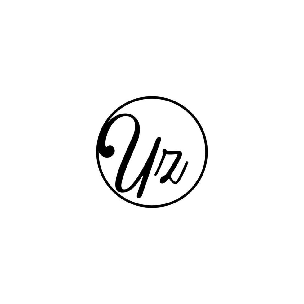 UZ circle initial logo best for beauty and fashion in bold feminine concept vector