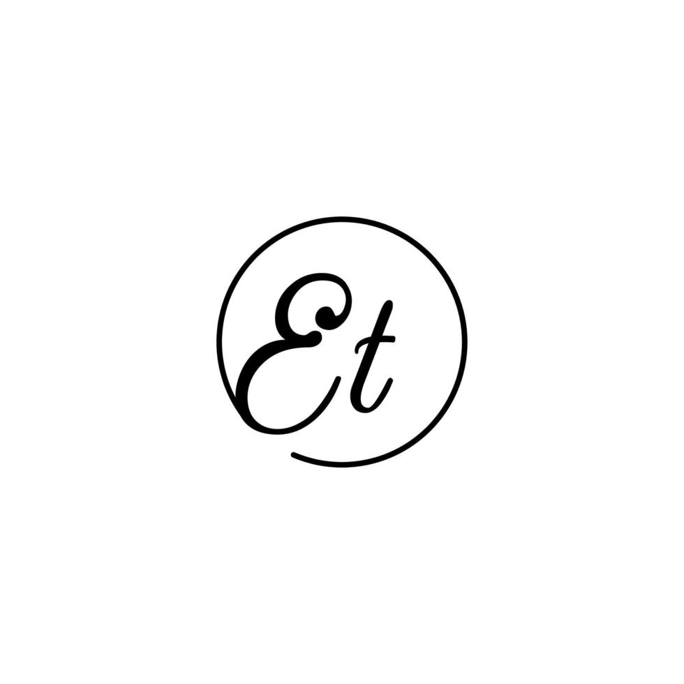 ET circle initial logo best for beauty and fashion in bold feminine concept vector