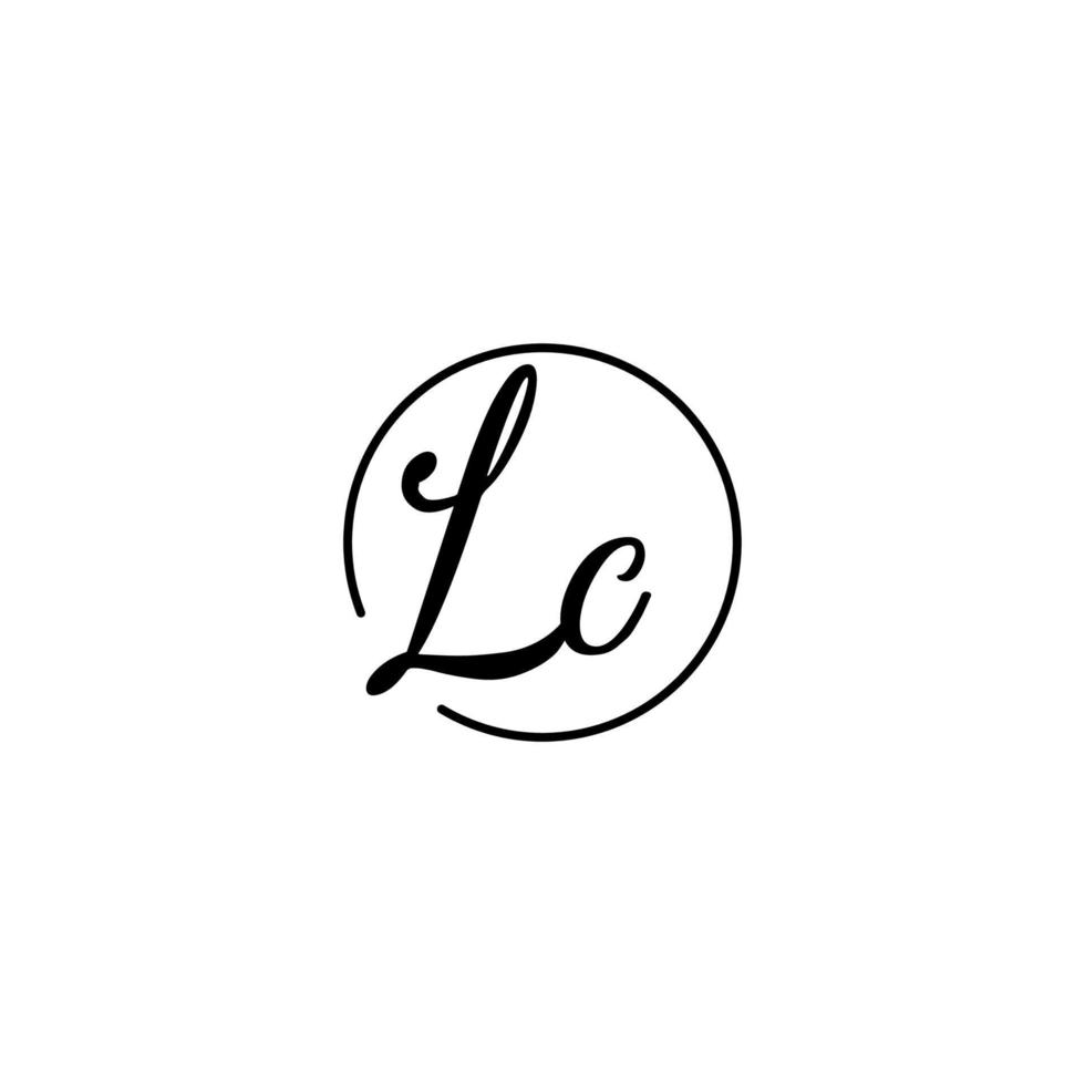LC circle initial logo best for beauty and fashion in bold feminine concept vector