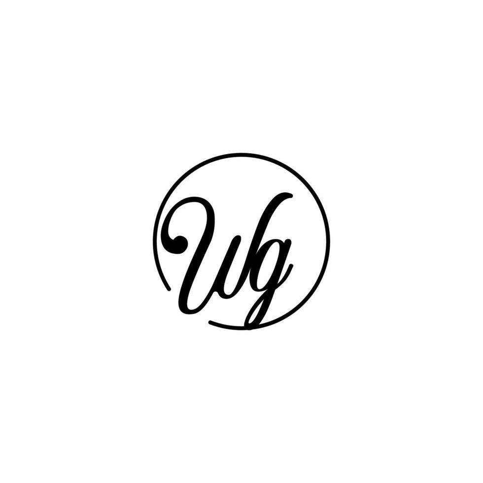 WG circle initial logo best for beauty and fashion in bold feminine concept vector