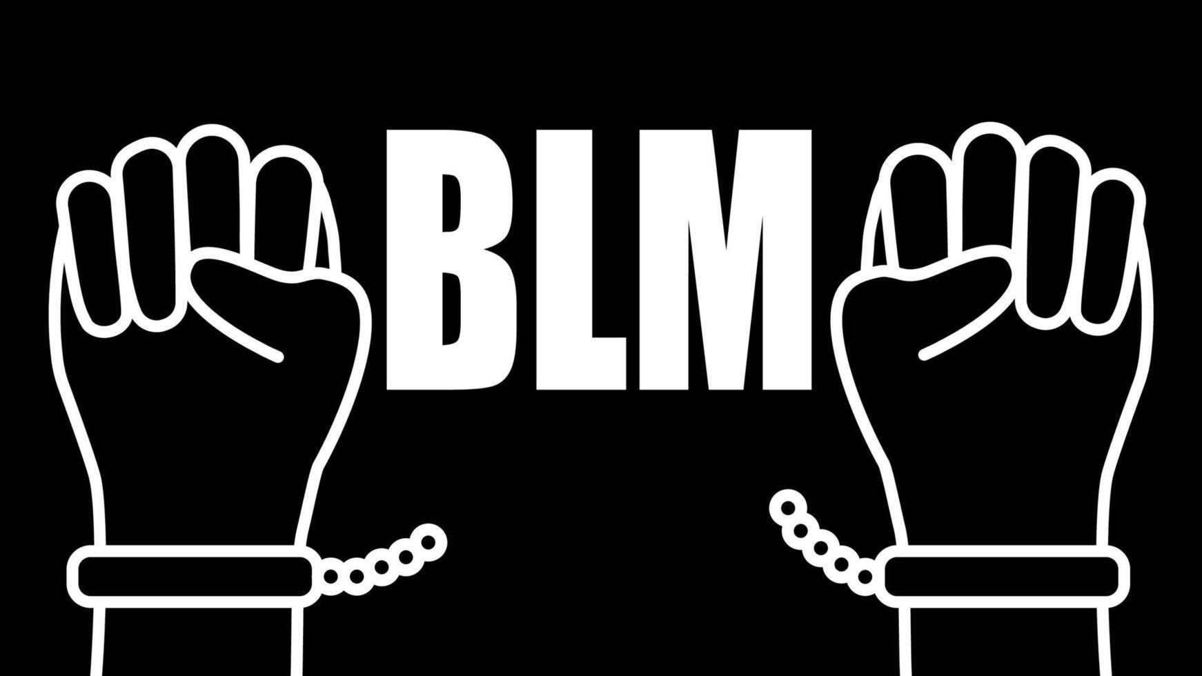 Black lives matter social protest. No to racism. Hands of dark skinned man break the chain of handcuffs. Exemption. Poster, banner on black background vector