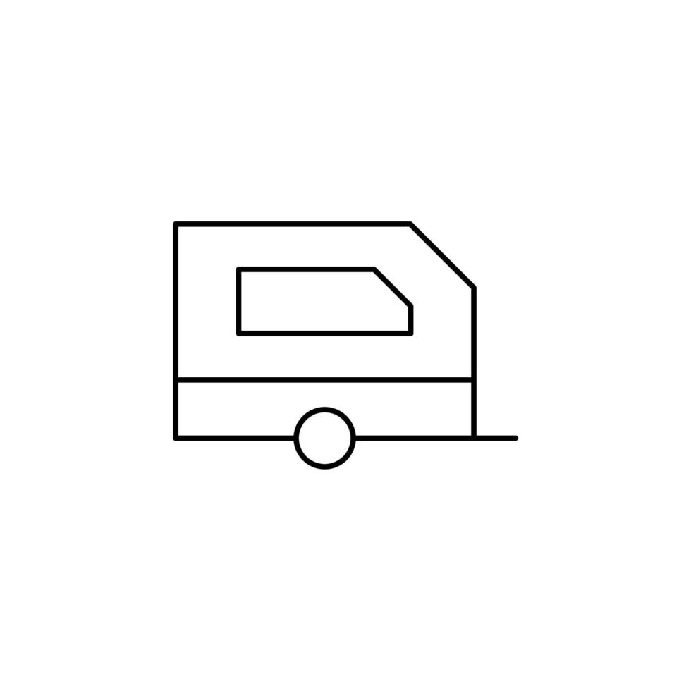 caravana, autocaravana, viaje delgada línea icono vector ilustración logotipo plantilla. adecuado para muchos propósitos.