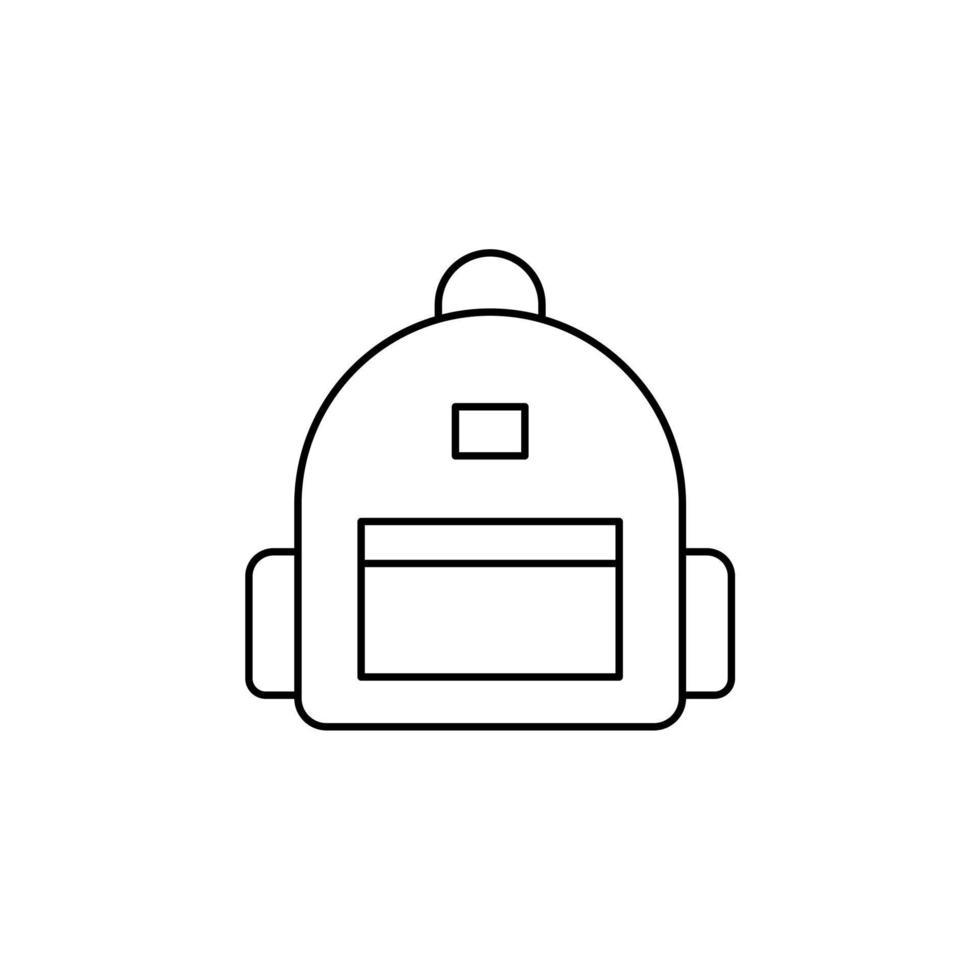 Backpack, School, Rucksack, Knapsack Thin Line Icon Vector Illustration Logo Template. Suitable For Many Purposes.