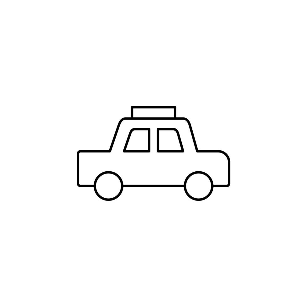 taxi, taxi, viaje, transporte icono de línea delgada ilustración vectorial plantilla de logotipo. adecuado para muchos propósitos. vector