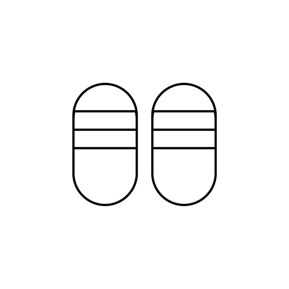 Sandal, Footwear, Slipper Thin Line Icon Vector Illustration Logo Template. Suitable For Many Purposes.