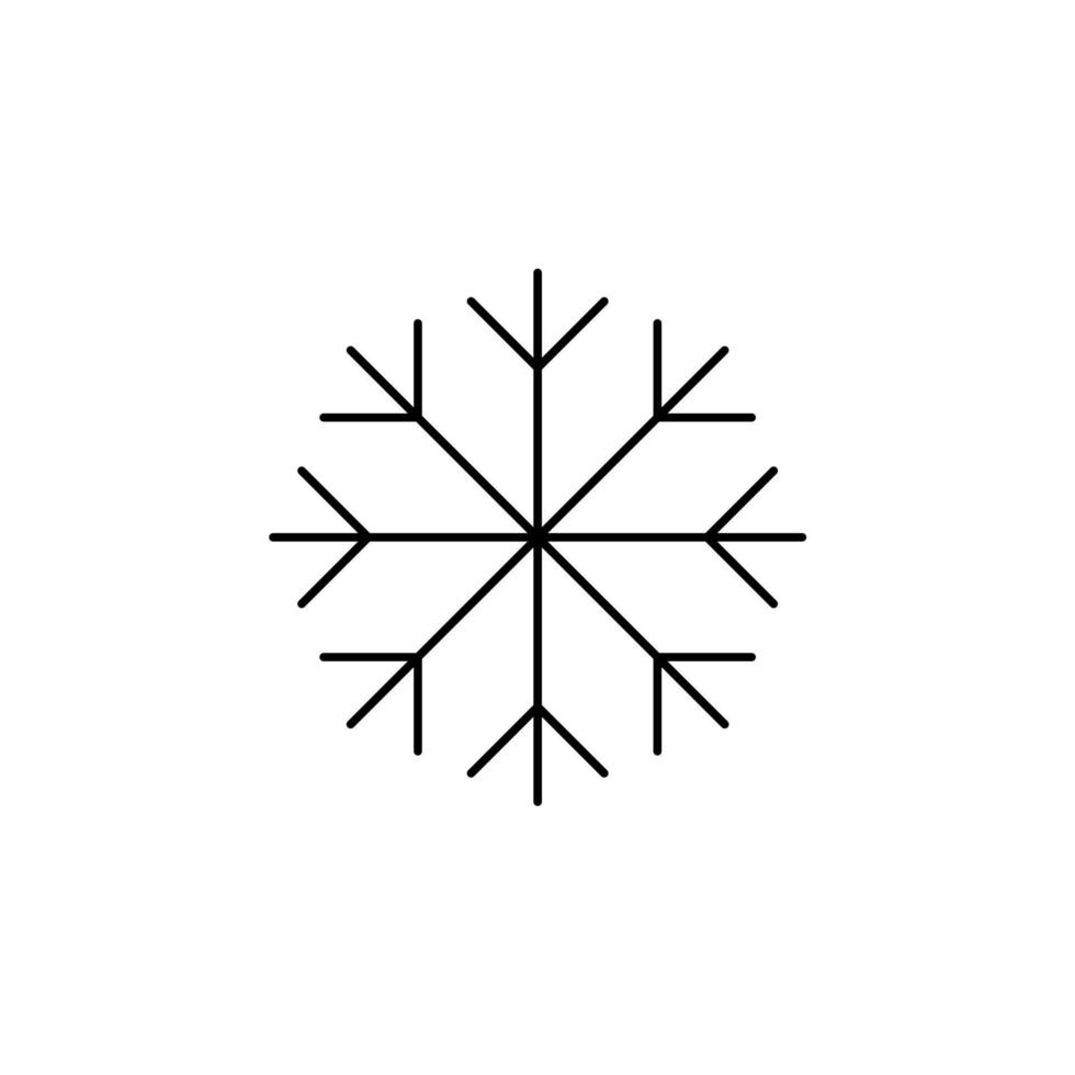 invierno, nevadas, nieve, copo de nieve delgada línea icono vector ilustración logotipo plantilla. adecuado para muchos propósitos.