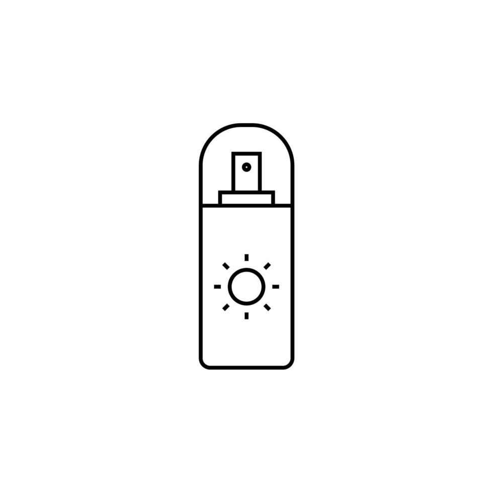 Sunblock, Sunscreen, Lotion, Summer Thin Line Icon Vector Illustration Logo Template. Suitable For Many Purposes.