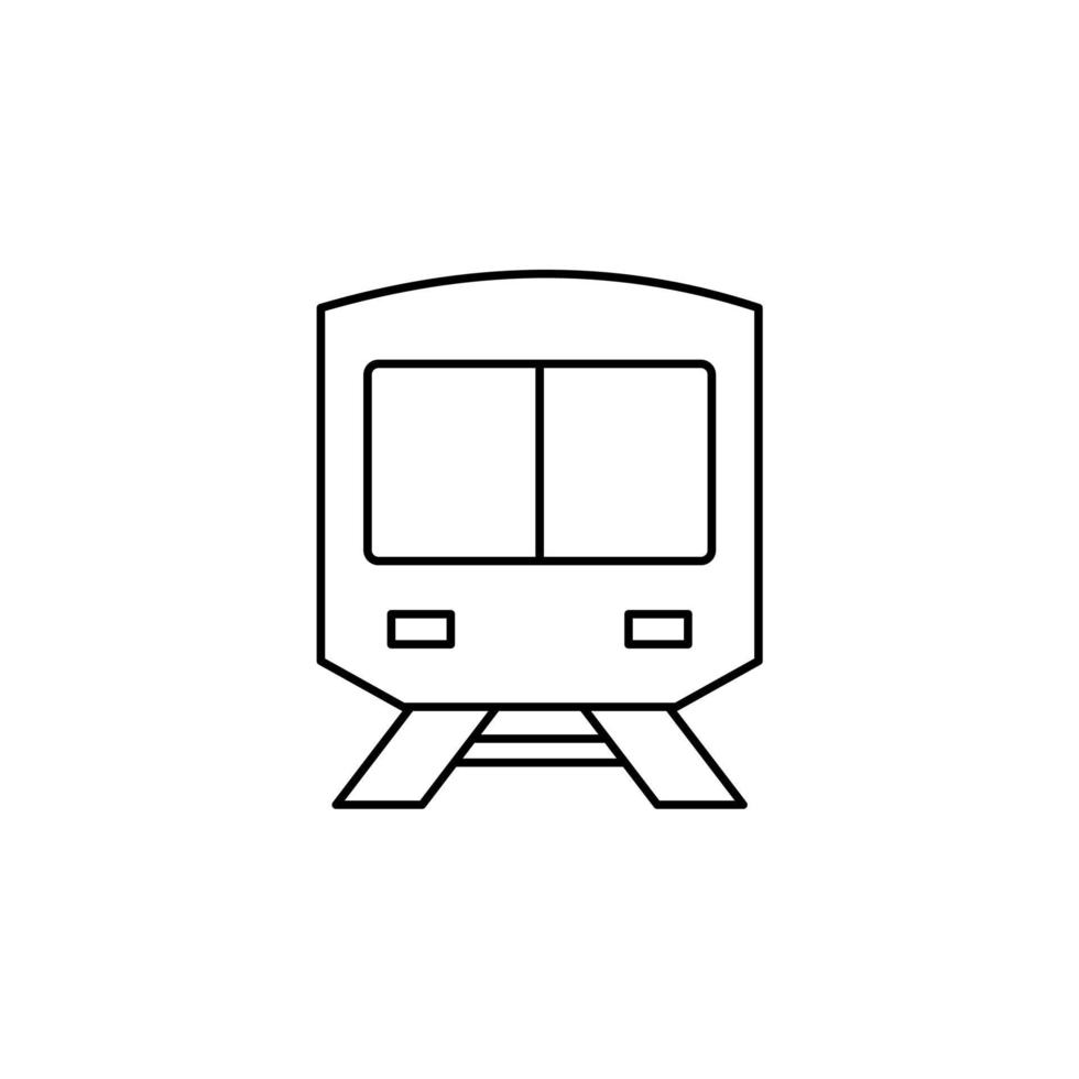 Train, Locomotive, Transport Thin Line Icon Vector Illustration Logo Template. Suitable For Many Purposes.