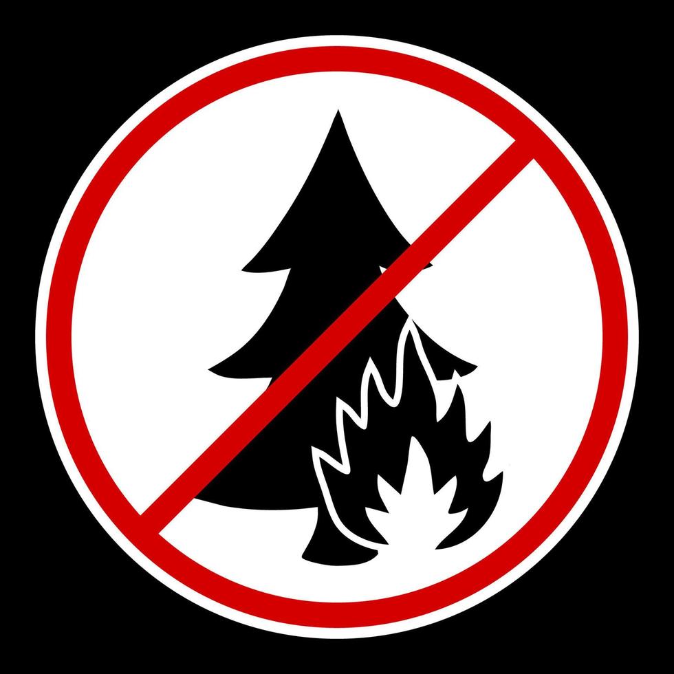 red white danger sign, attention. Risk of fire in the forest. Isolated vector