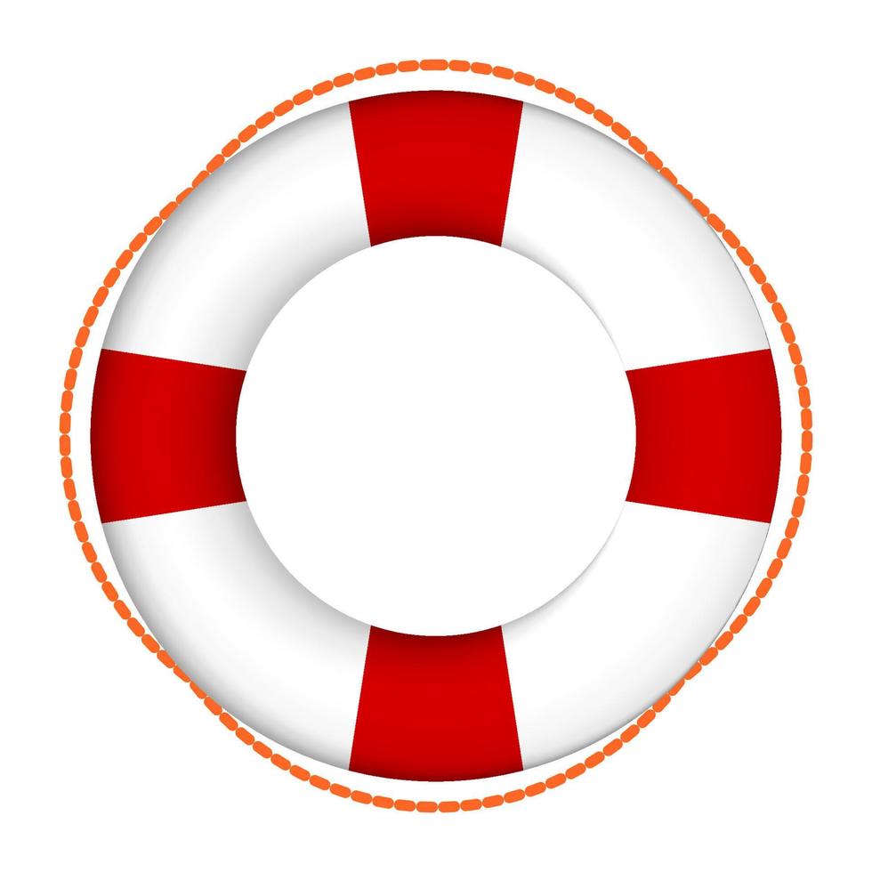 Lifebuoy color icon. Equipment for the rescue of drowning, first aid to vacationers. Isolated vector on white background