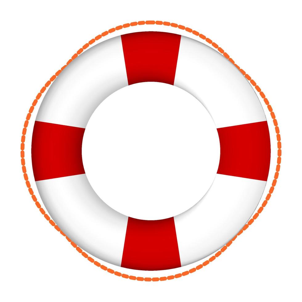 Lifebuoy color icon. Equipment for the rescue of drowning, first aid to vacationers. Isolated vector on white background