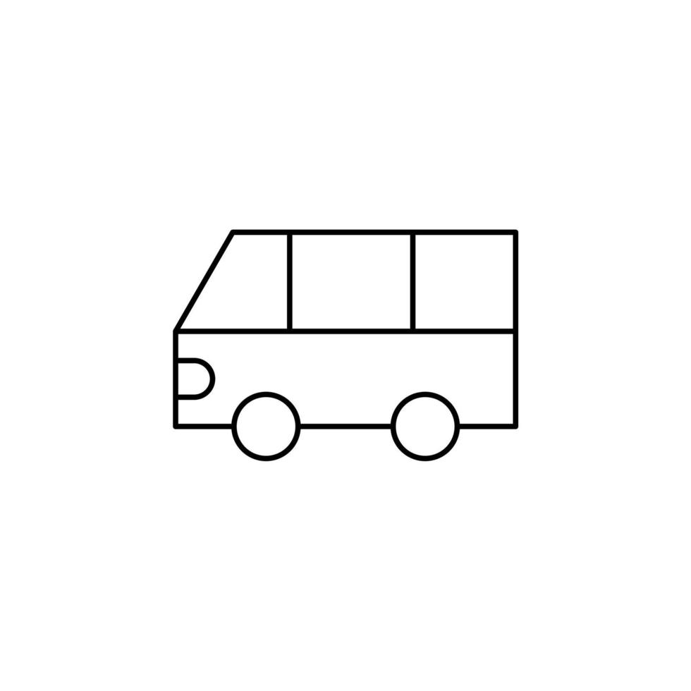 Bus, Autobus, Public, Transportation Thin Line Icon Vector Illustration Logo Template. Suitable For Many Purposes.