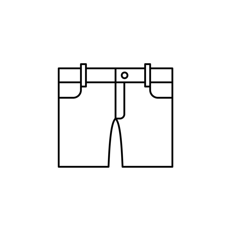 pantalones cortos, informales, pantalones plantilla de logotipo de ilustración de vector de icono de línea delgada. adecuado para muchos propósitos.