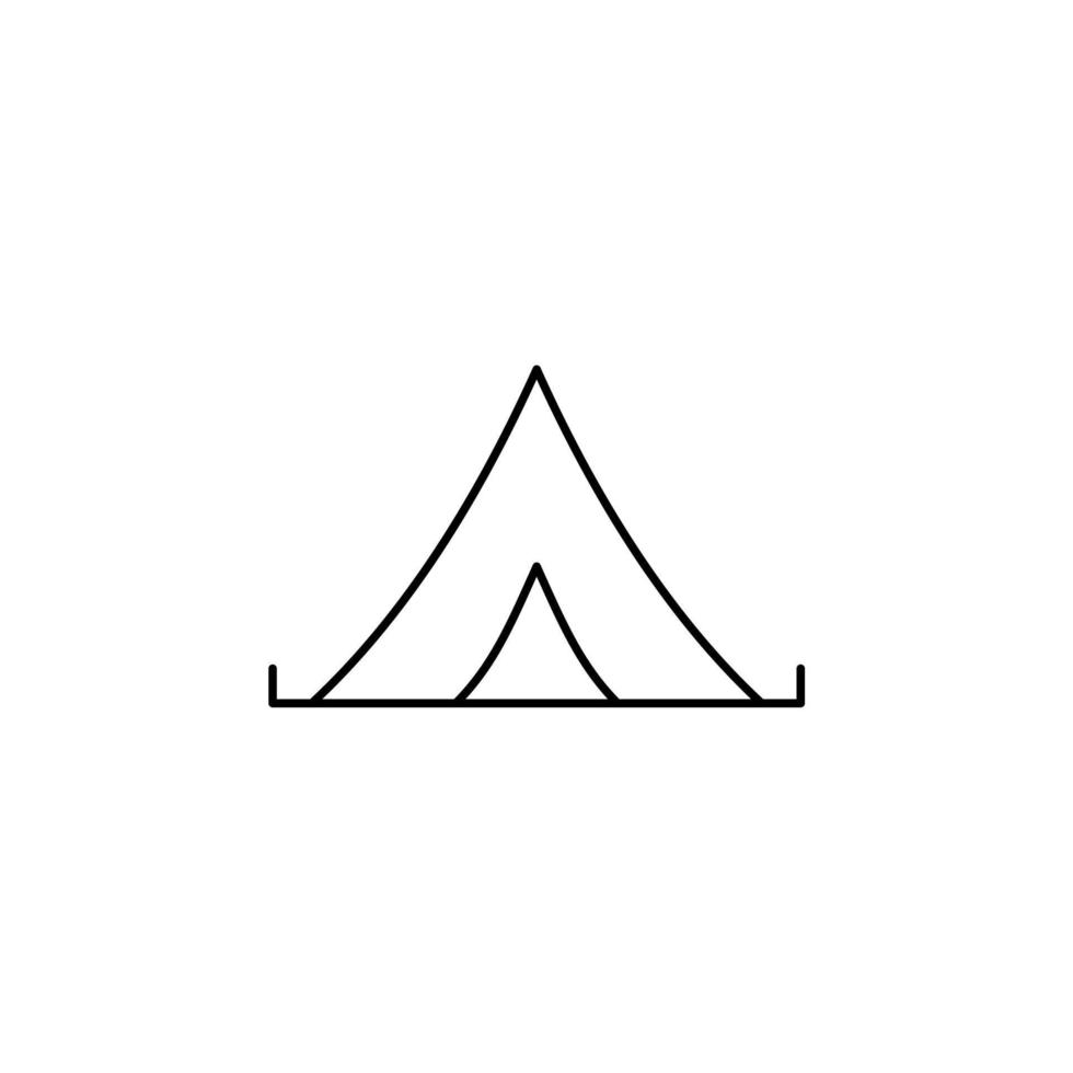 Camp, Tent, Camping, Travel Thin Line Icon Vector Illustration Logo Template. Suitable For Many Purposes.