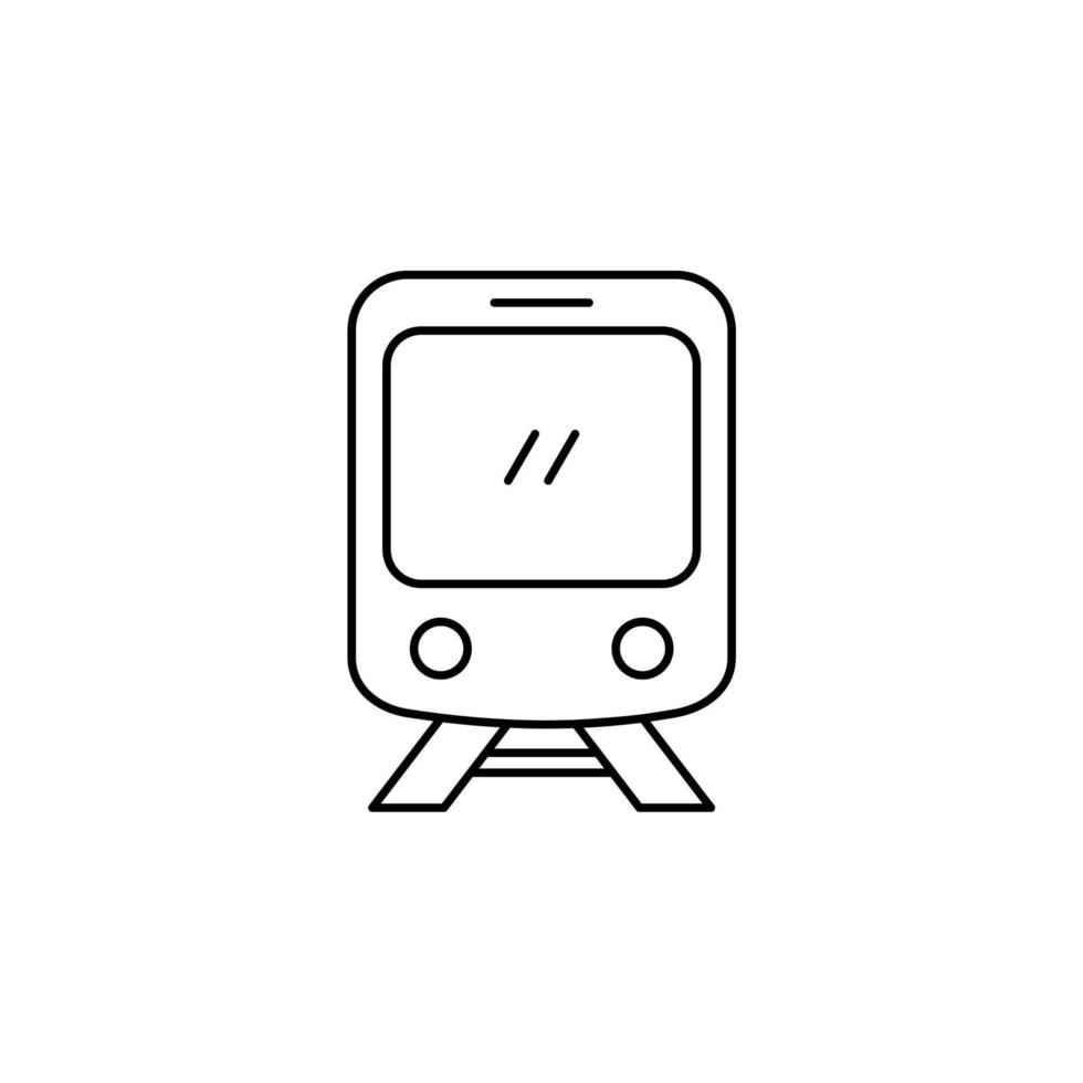 tren, locomotora, transporte icono de línea delgada ilustración vectorial plantilla de logotipo. adecuado para muchos propósitos. vector