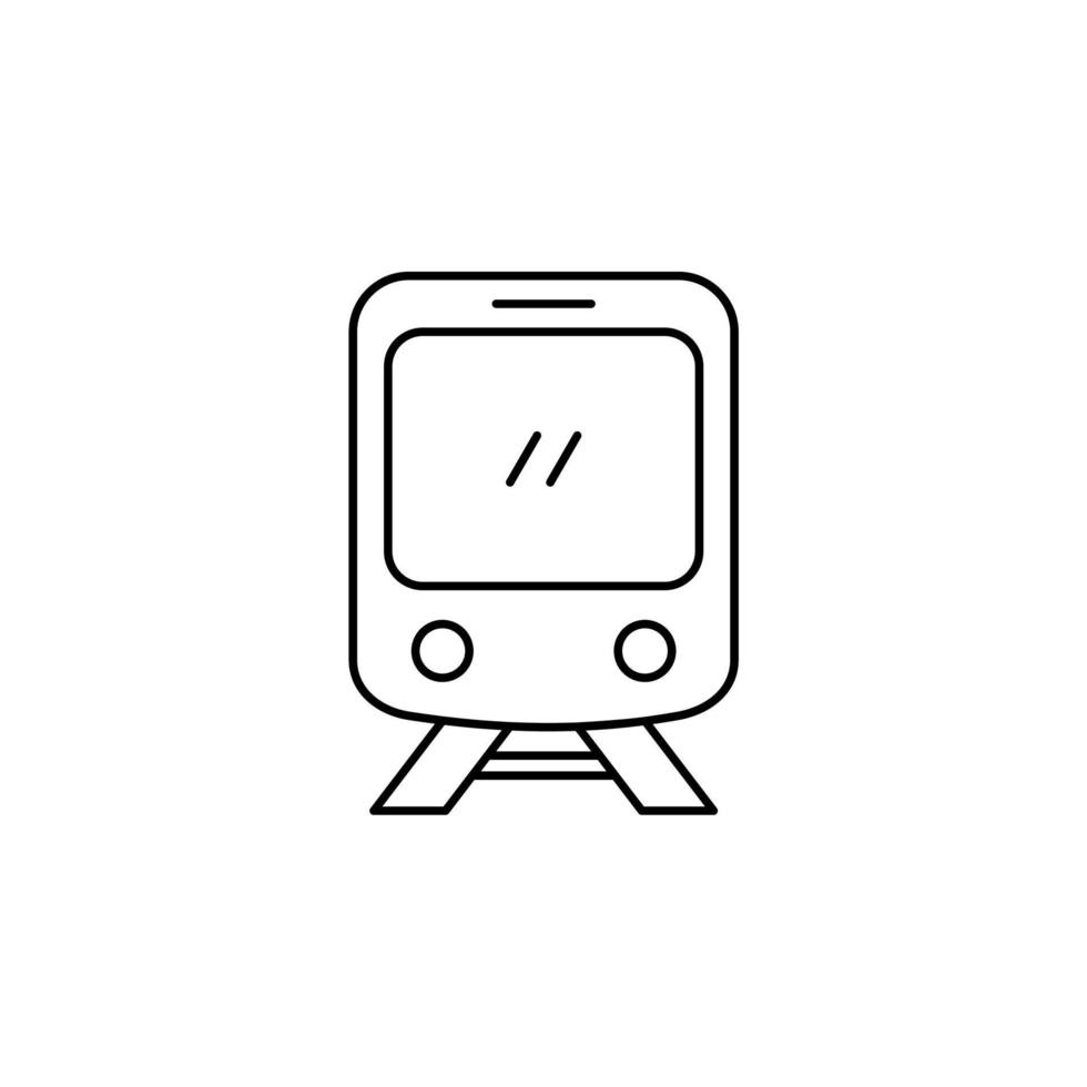 Train, Locomotive, Transport Thin Line Icon Vector Illustration Logo Template. Suitable For Many Purposes.