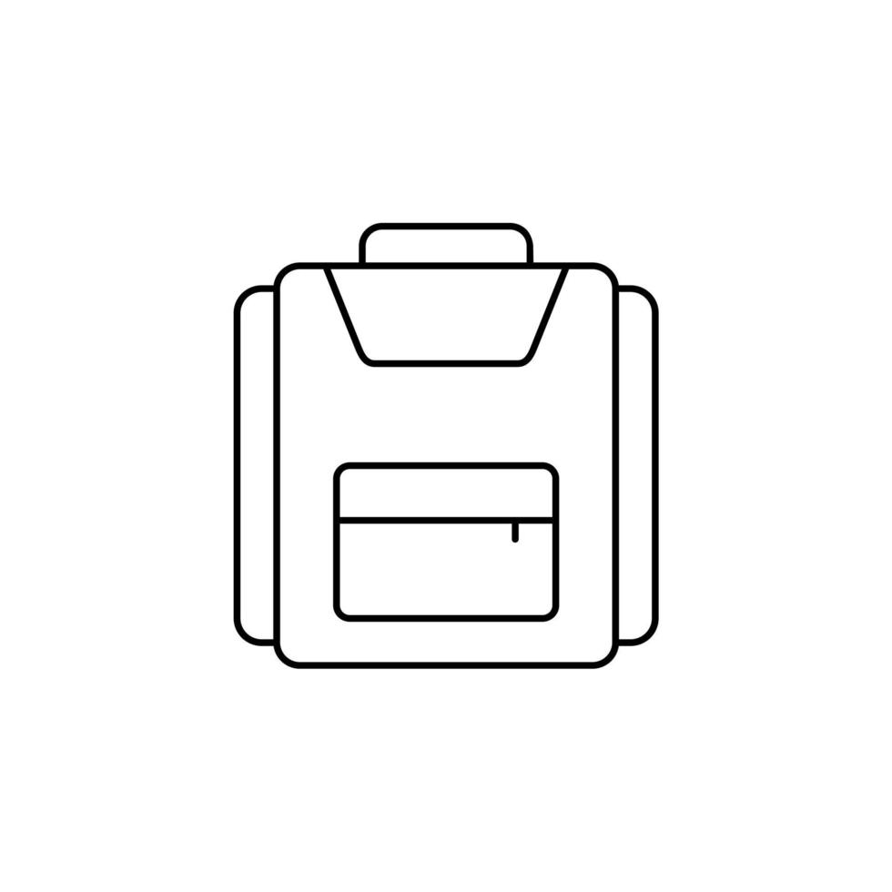 Backpack, School, Rucksack, Knapsack Thin Line Icon Vector Illustration Logo Template. Suitable For Many Purposes.