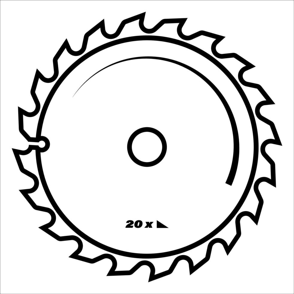 circular saw blade. The icon. Isolated vector on white background