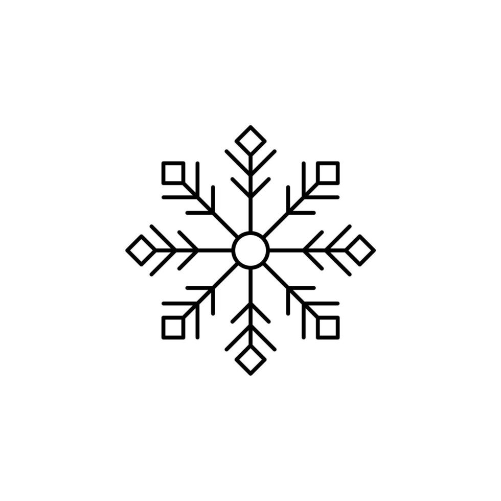 invierno, nevadas, nieve, copo de nieve delgada línea icono vector ilustración logotipo plantilla. adecuado para muchos propósitos.