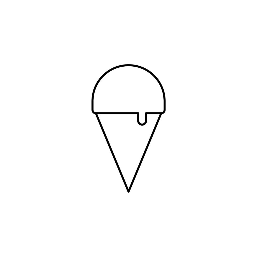 Ice Cream, Dessert, Sweet Thin Line Icon Vector Illustration Logo Template. Suitable For Many Purposes.