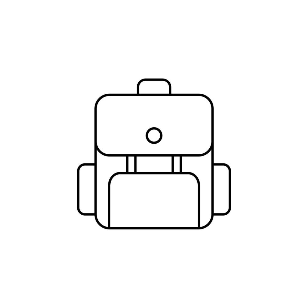 Backpack, School, Rucksack, Knapsack Thin Line Icon Vector Illustration Logo Template. Suitable For Many Purposes.